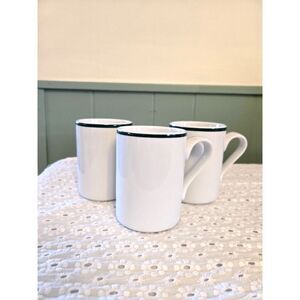 Dansk Bistro Green Rim Collection Cristianshavn Ceramic Mugs Lot of 3